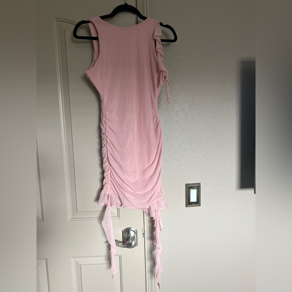 Oh Polly Pink Ruched Dress